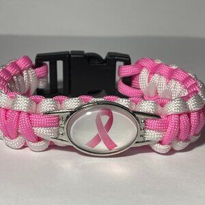 Breast Cancer Awareness Braided Paracord Bracelet NEW